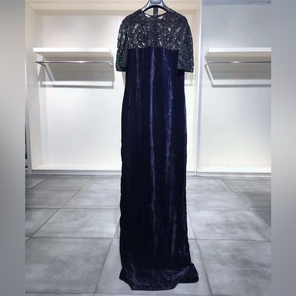 US 8 Stella McCartney embellished lace velvet gown NWT - Picture 3 of 10